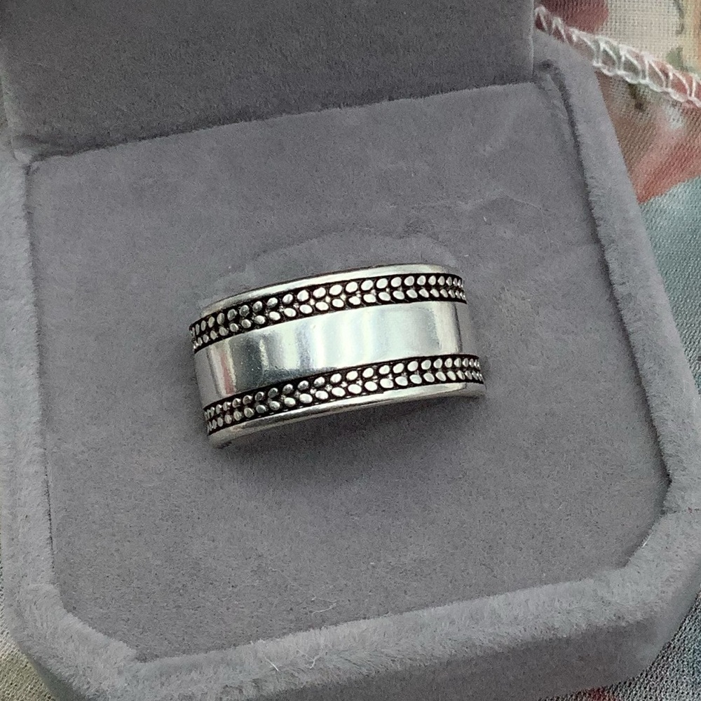 ⬇️⬇️ Sterling silver signed Open Back Ring size 7.5 #18STR